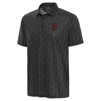 Men's Antigua Black San Francisco Giants Logo Vigorous Polo