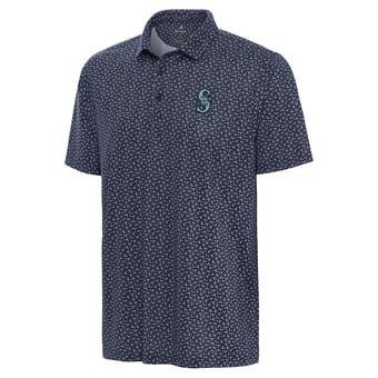 Men's Antigua Navy Seattle Mariners Logo Vigorous Polo