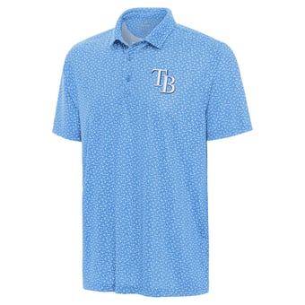 Men's Antigua Light Blue Tampa Bay Rays Logo Vigorous Polo