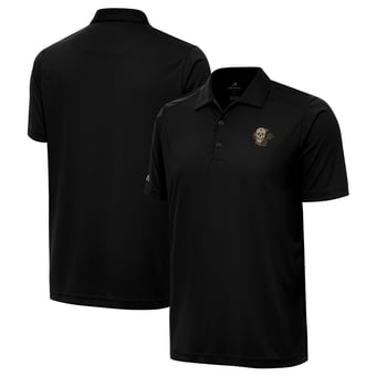 Men's Antigua Black Miami Marlins  Sugar Skull Tribute Polo
