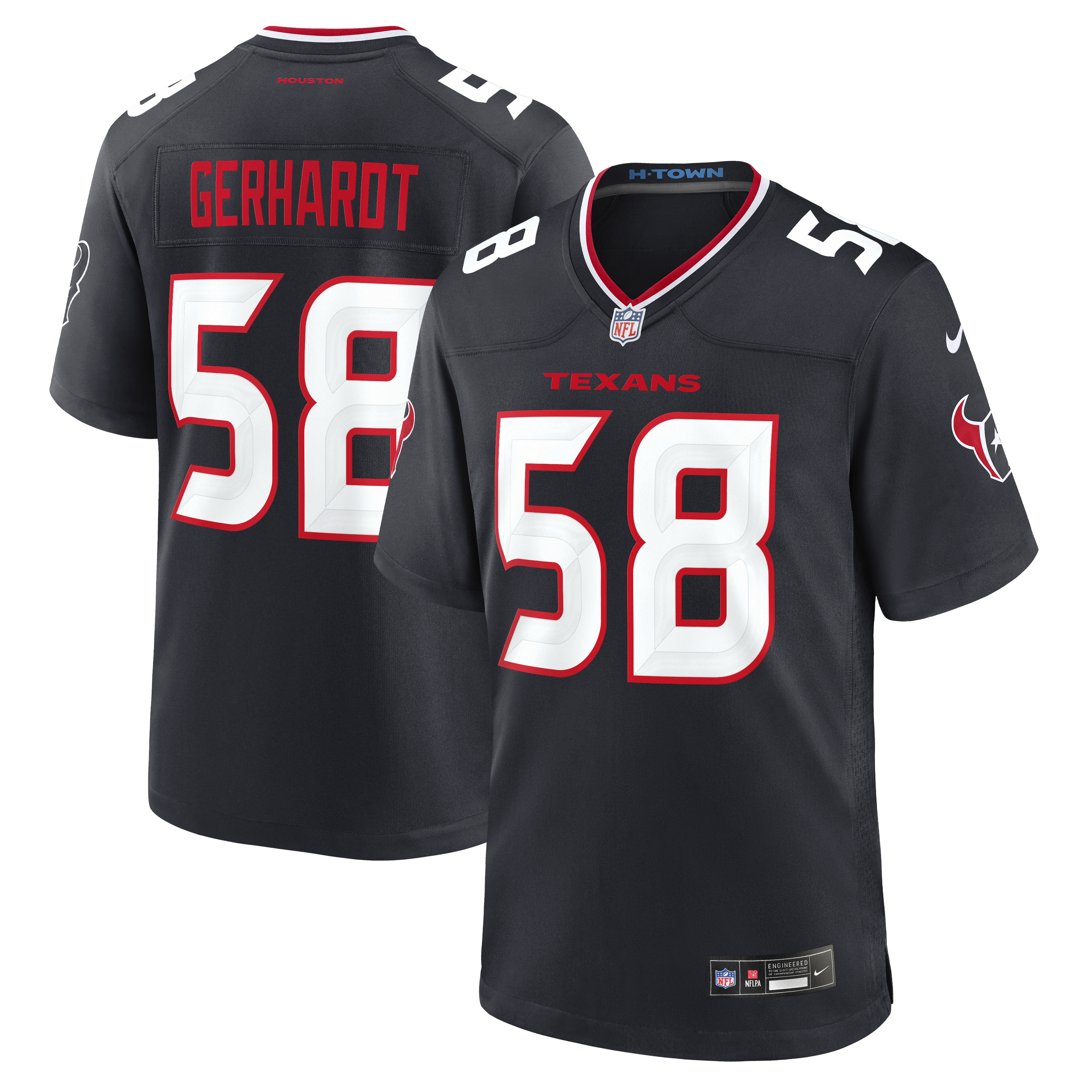 Men's Nike Gavin Gerhardt Navy Houston Texans Team Game Jersey