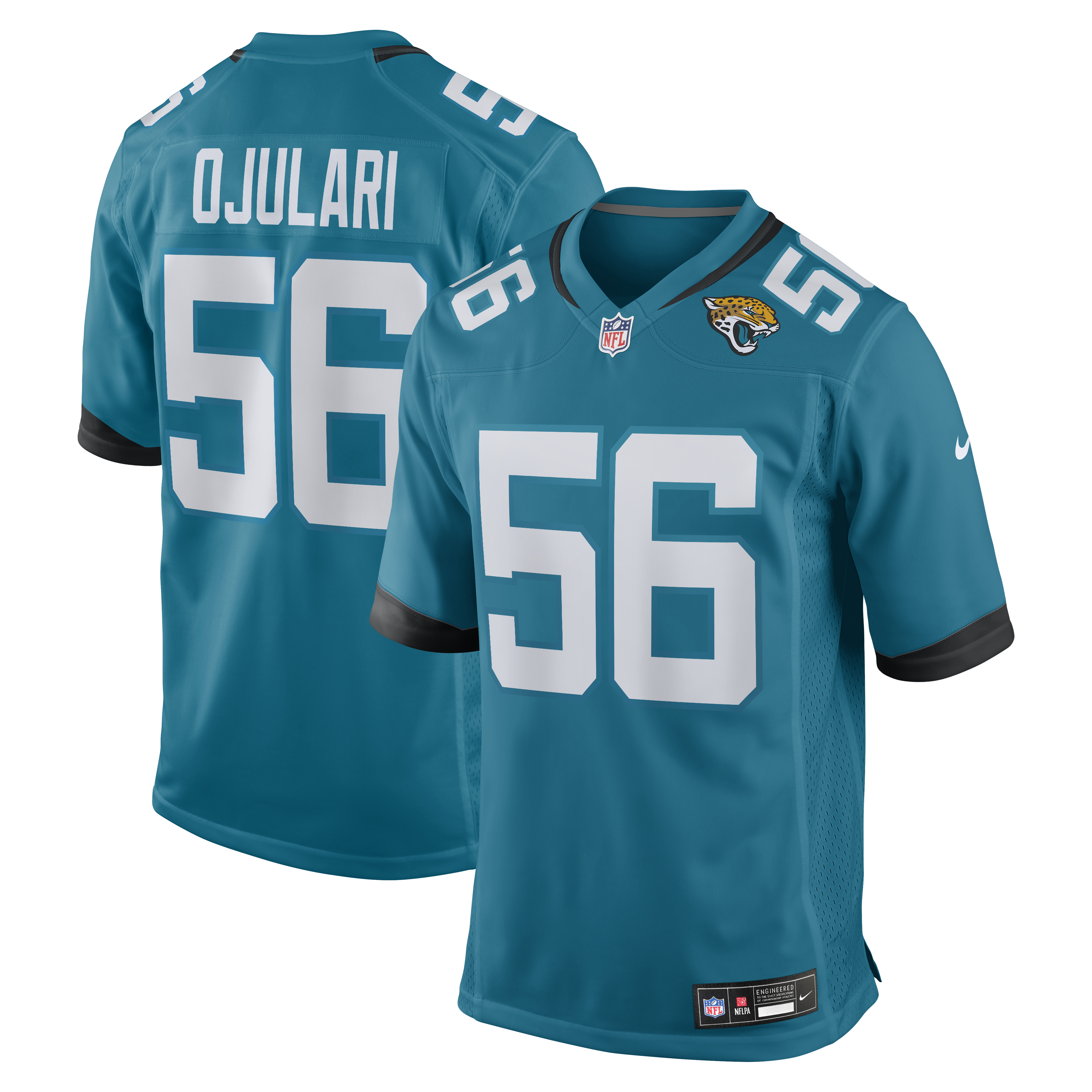 Men's Nike BJ Ojulari Teal Jacksonville Jaguars Team Game Jersey
