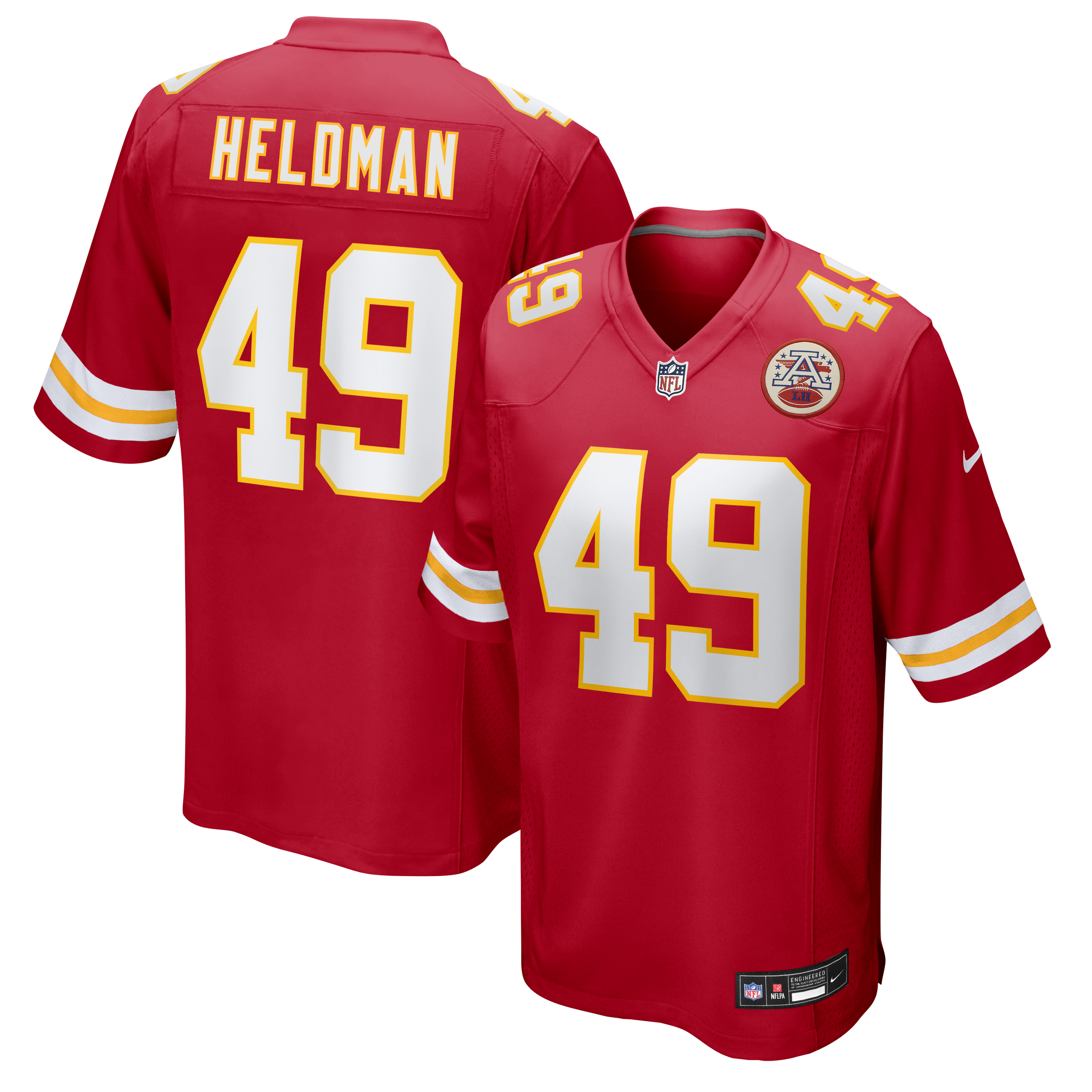Men's Nike Michael Heldman Red Kansas City Chiefs Team Game Jersey