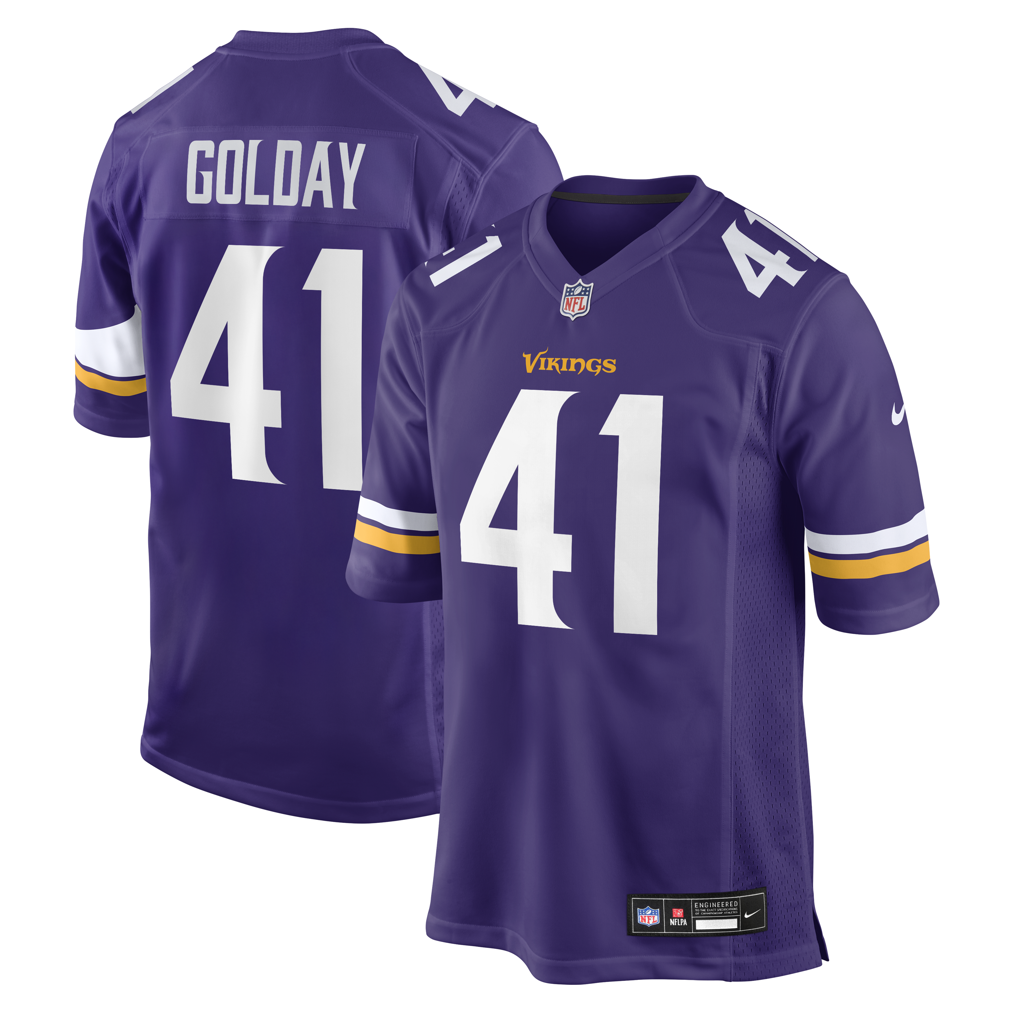 Men's Nike Jake Golday Purple Minnesota Vikings Team Game Jersey