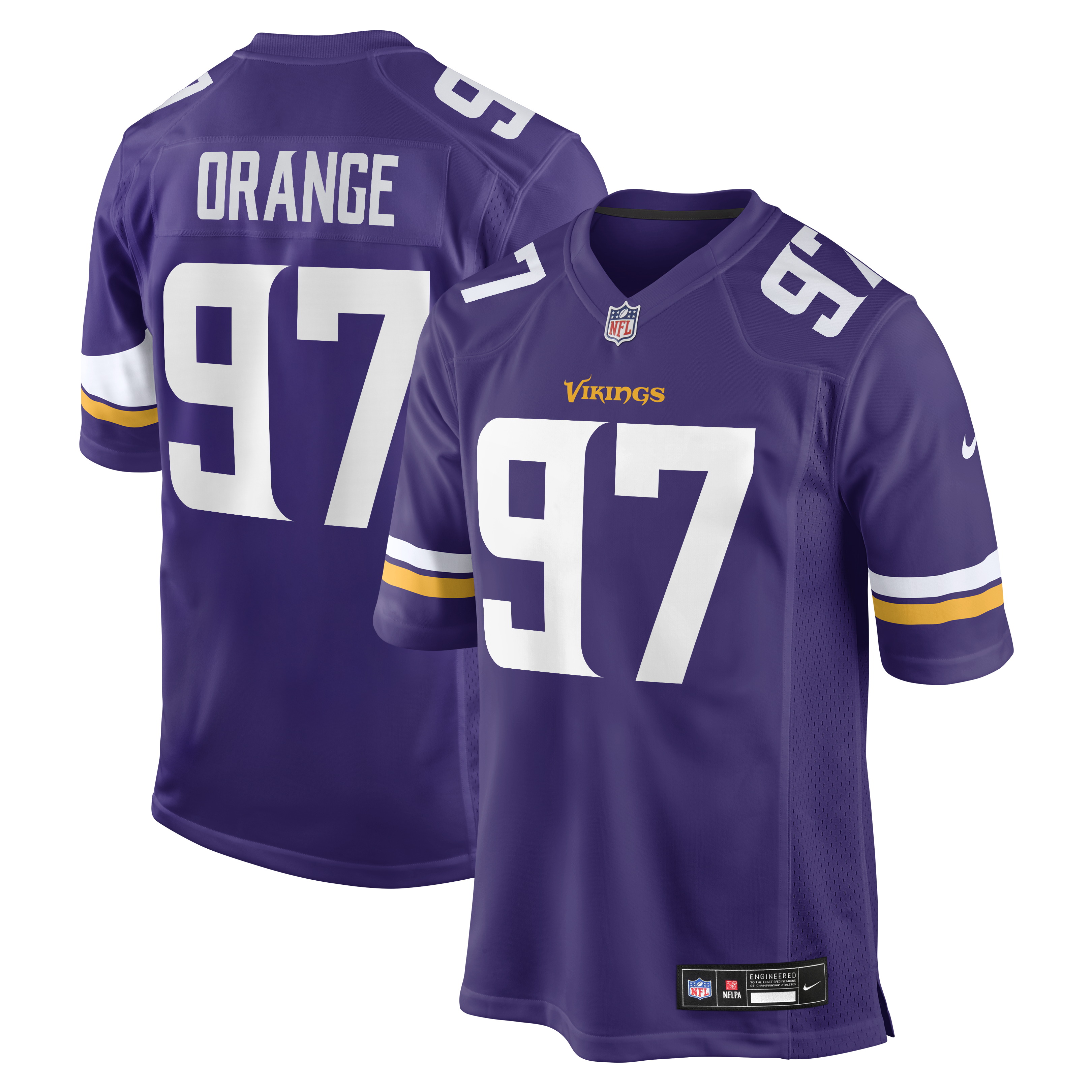 Men's Nike Domonique Orange Purple Minnesota Vikings Team Game Jersey