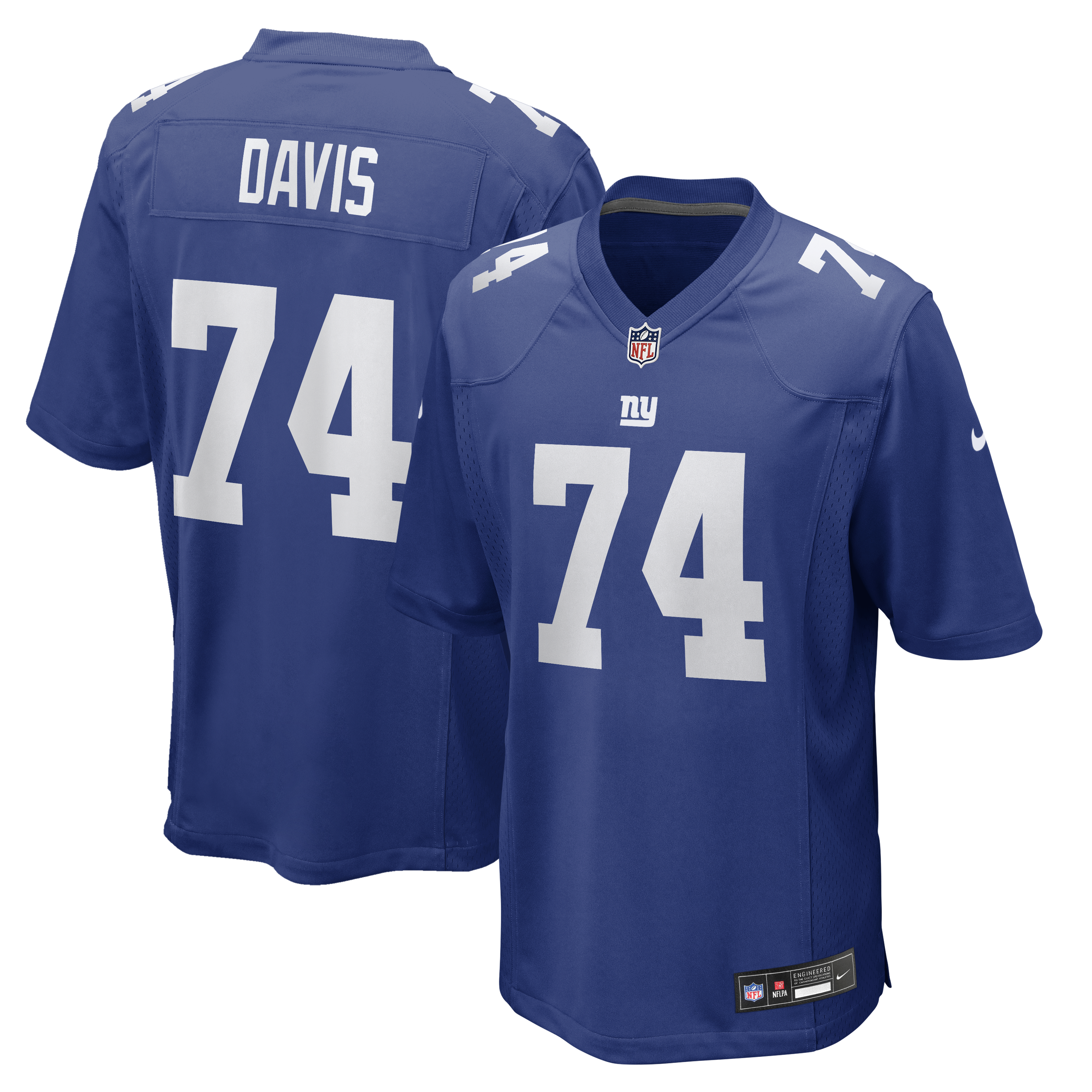 Men's Nike J.C. Davis Royal New York Giants Team Game Jersey