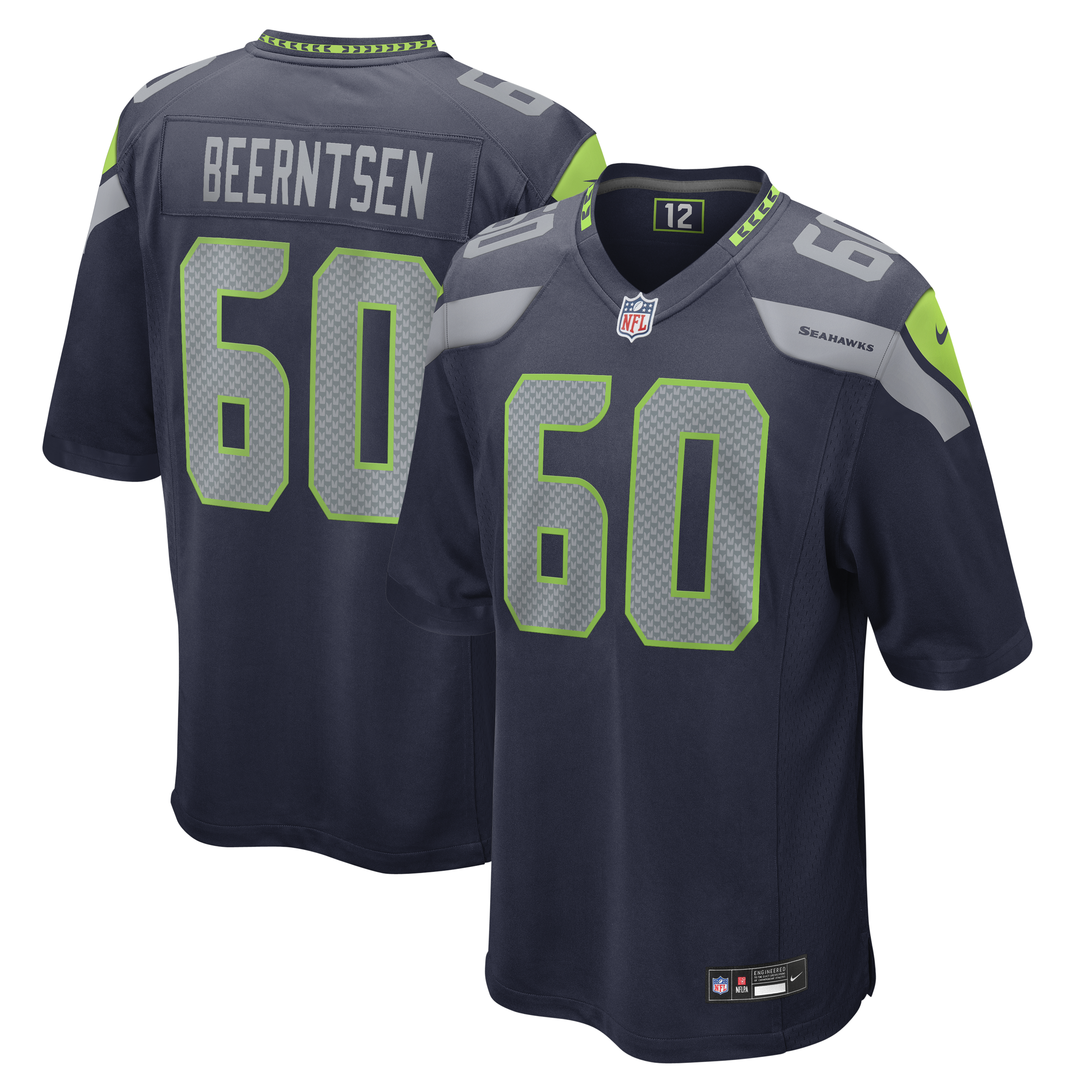 Men's Nike Evan Beerntsen College Navy Seattle Seahawks Team Game Jersey