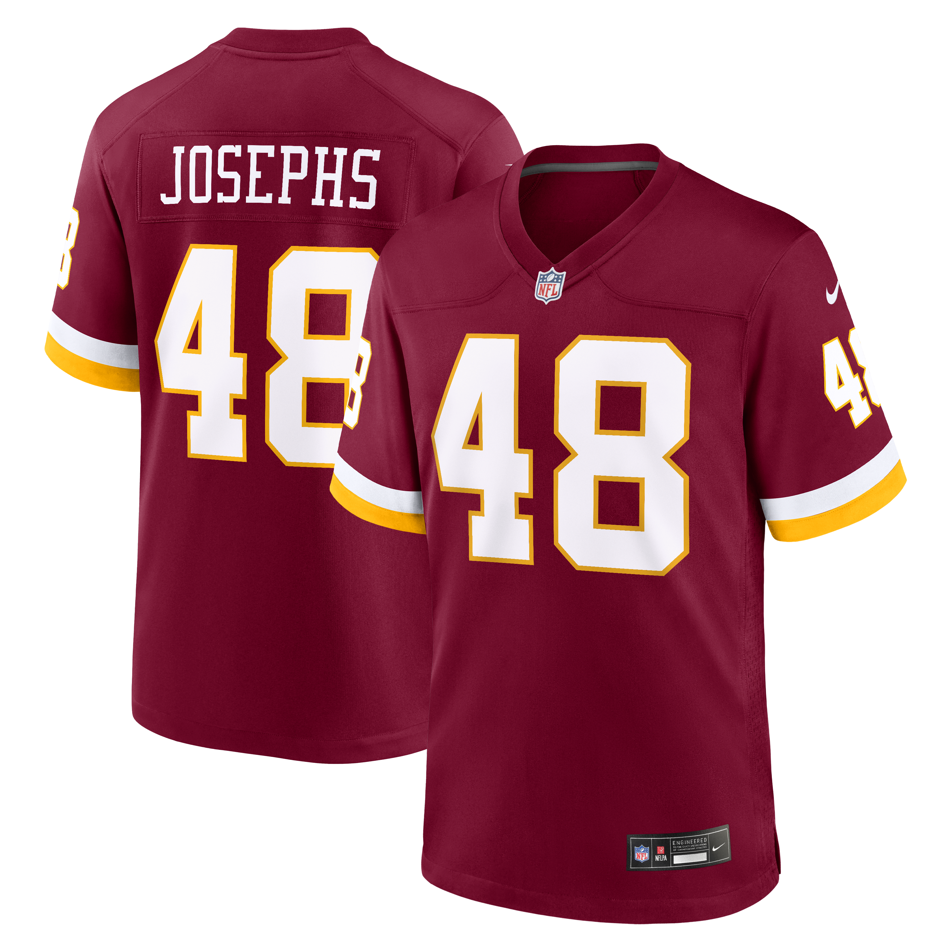 Men's Nike Joshua Josephs Burgundy Washington Commanders Team Game Jersey
