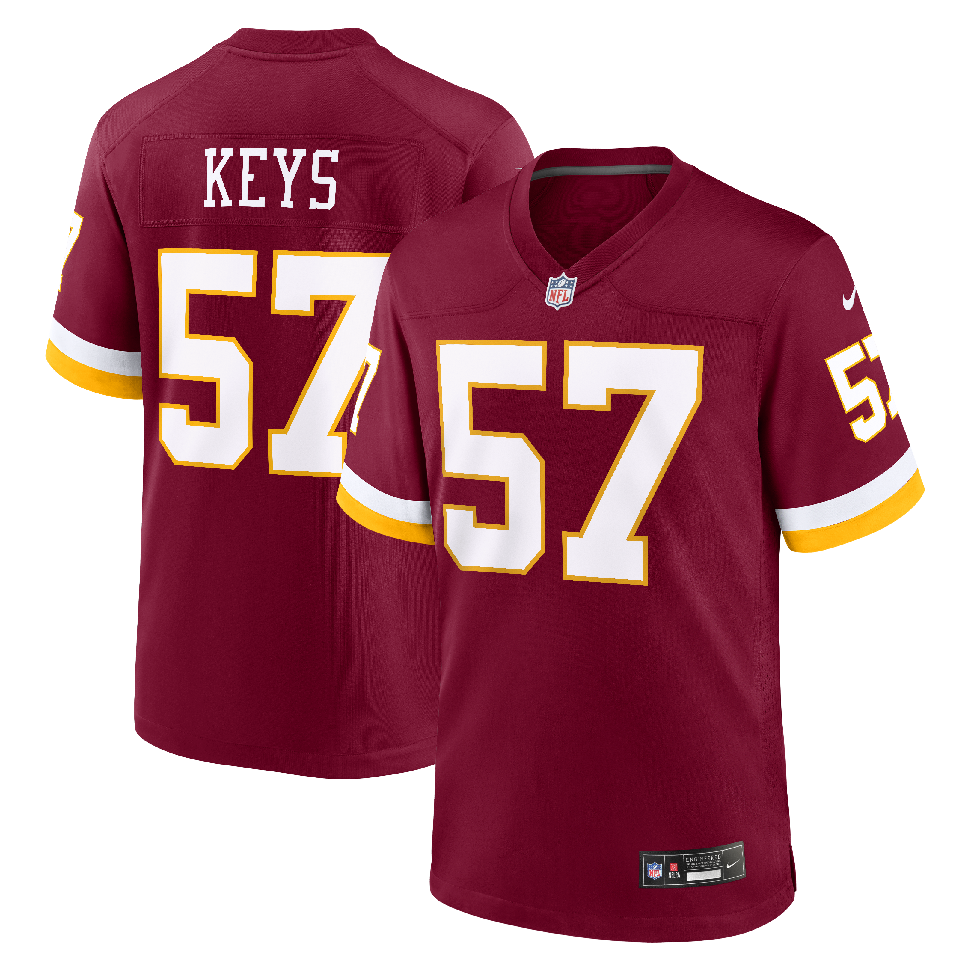 Men's Nike Austin Keys Burgundy Washington Commanders Team Game Jersey