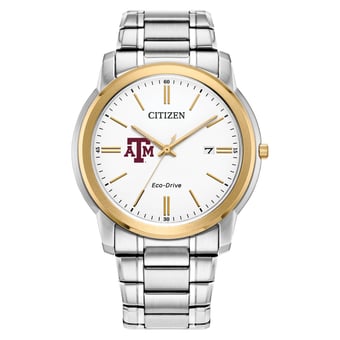 Men's Citizen Watch Texas A&M Aggies Eco-Drive Two-Tone Steel Watch