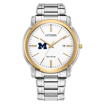 Men's Citizen Watch Michigan Wolverines Eco-Drive Two-Tone Steel Watch