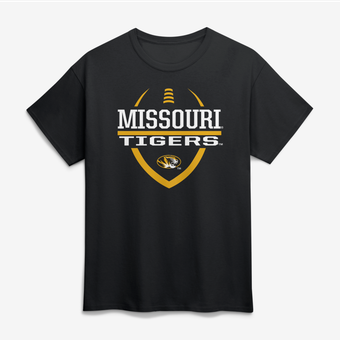 Men's  Black Missouri Tigers Football Fan T-Shirt