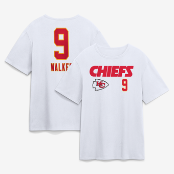Men's Kenneth Walker III White Kansas City Chiefs Touchdown Wordmark Name & Number T-Shirt