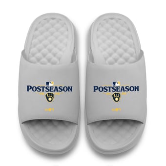 Unisex ISlide Gray Milwaukee Brewers 2026 MLB Postseason Motive Slide Sandals