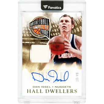 Dan Issel Denver Nuggets Autographed 2013-14 Panini Intrigue Hall Dwellers Game Used Jersey Relic #HD-DI #18/49 Card