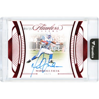 Marshall Faulk Indianapolis Colts Autographed 2024 Panini Flawless Flawless Flyers Ruby #FF-MFK #9/15 Card