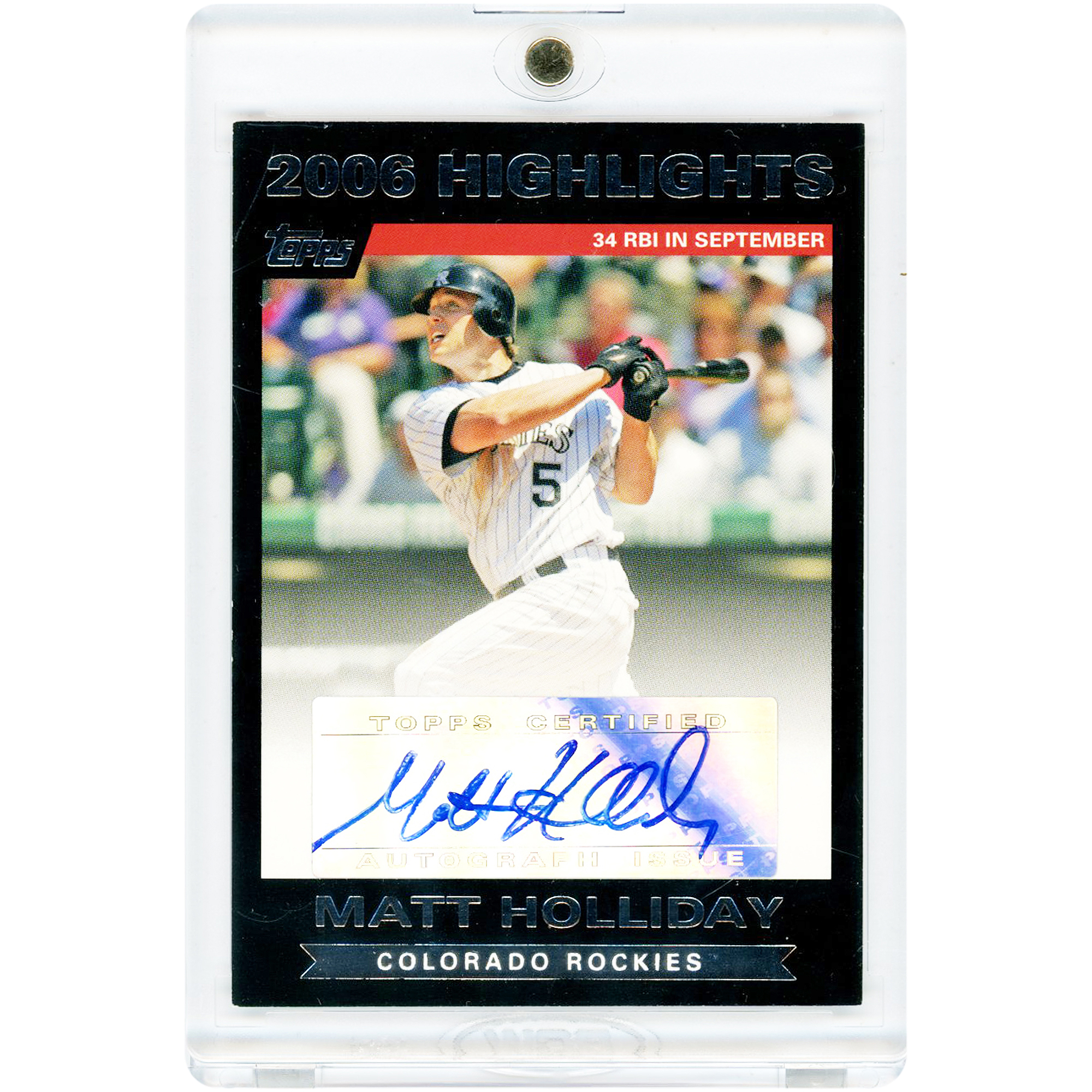 Matt Holliday Colorado Rockies Autographed 2007 Topps Season Highlights #HA-MH Card. rookie card picture