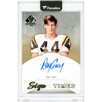 Ray Guy Southern Miss Golden Eagles Autographed 2013 Upper Deck SP Authentic Sign Of The Times #ST-GU Card