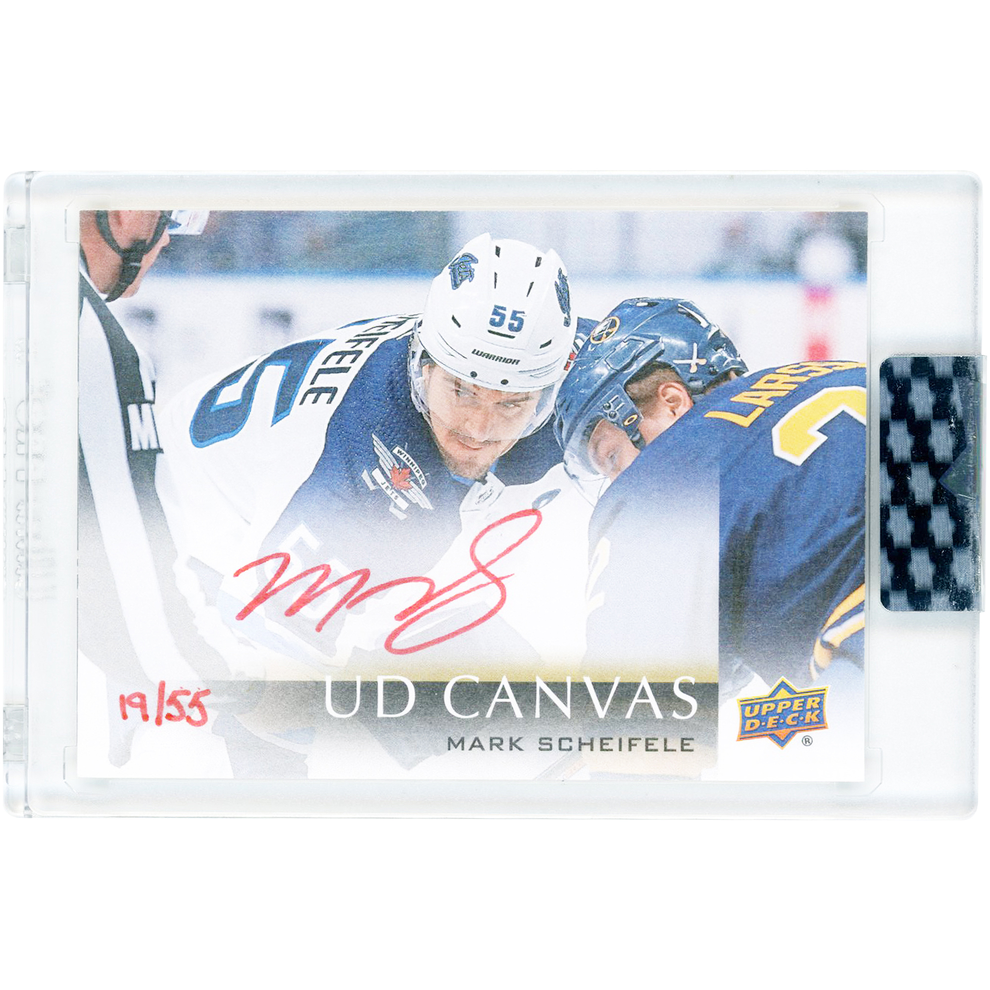 Mark Scheifele Winnipeg Jets Autographed 2018-19 Upper Deck Clear Cut UP Canvas Red Ink #CS-MS #19/55 Card