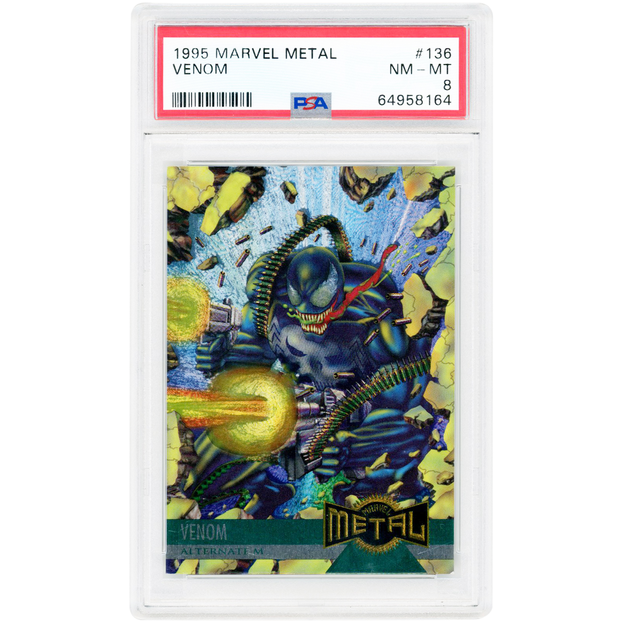 Venom 1995 Marvel Metal Alternate Metal #136 PSA Authenticated 8 Card
