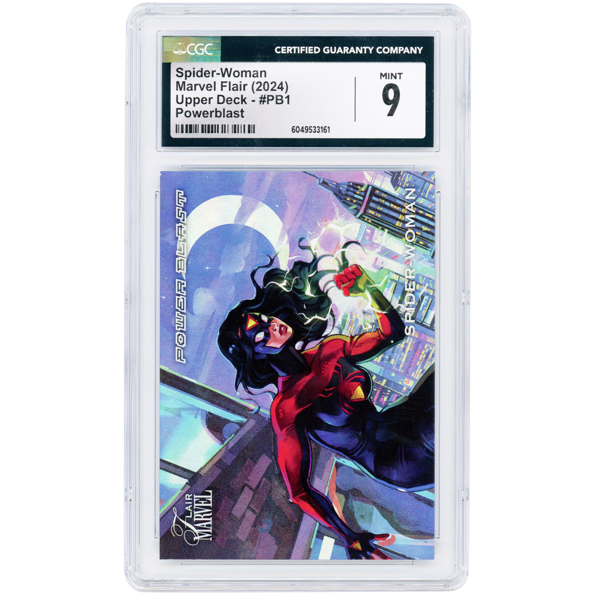Spider-Woman 2024 Marvel Flair Powerblast #PB1 CGC Authenticated 9 Card
