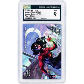 Spider-Woman 2024 Marvel Flair Powerblast #PB1 CGC Authenticated 9 Card
