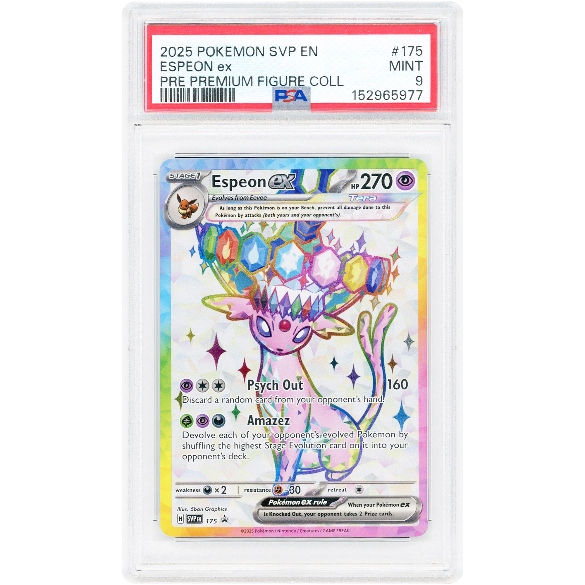Espeon ex 2025 Pokemon Scarlet & Violet Promo #SVP 175 PSA Authenticated 9 Card