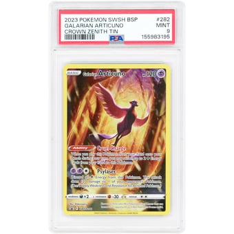 Galarian Articuno 2023 Pokemon Sword & Shield Crown Zenith Tin Promo #SWSH282 PSA Authenticated 9 Card