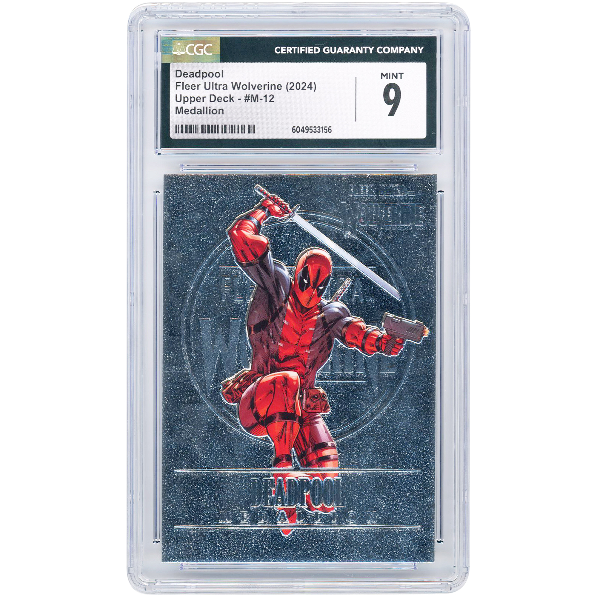Deadpool 2024 Marvel Fleer Ultra Wolverine Medallion #12 CGC Authenticated 9 Card