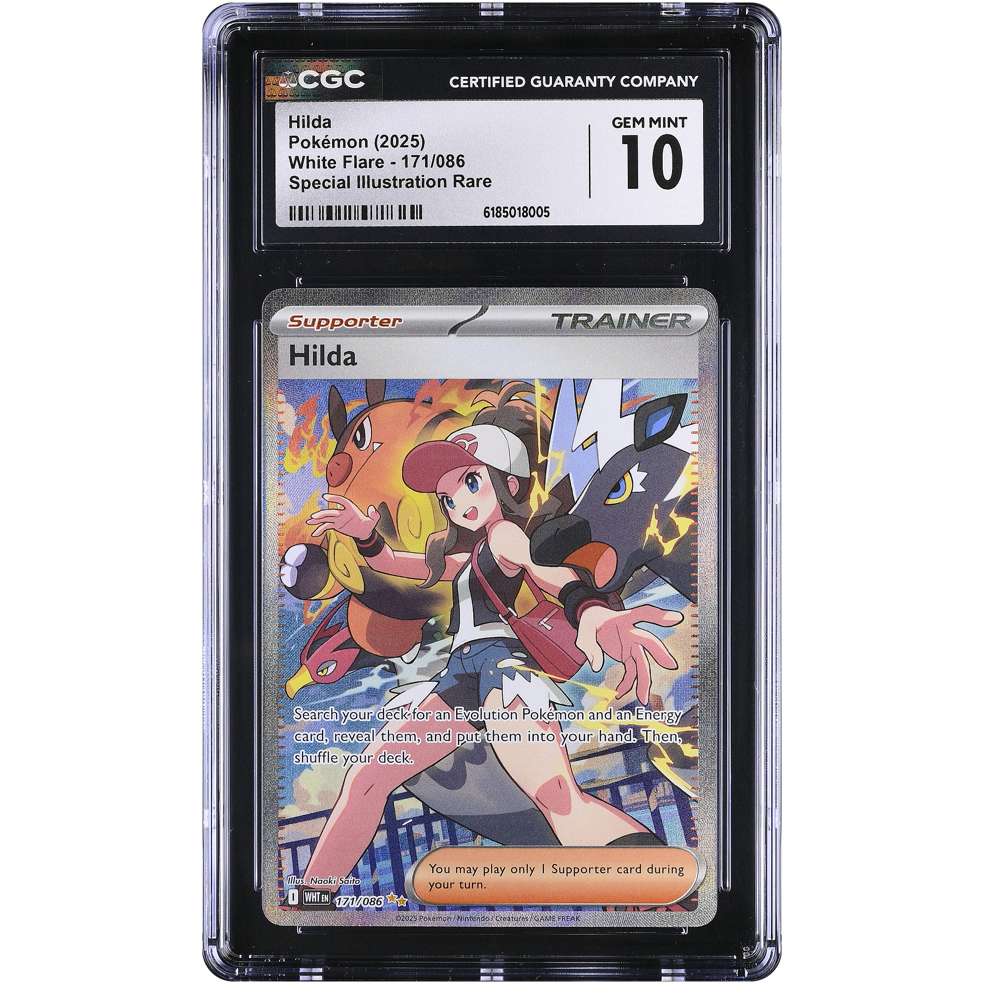Hilda 2025 Pokemon White Flare Special Illustration Rare #171 CGC Authenticated 10 Card