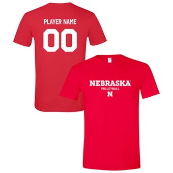 Unisex  Scarlet Nebraska Huskers Collegiate Volleyball NIL Pick-A-Player Name & Number Shirsey T-Shirt