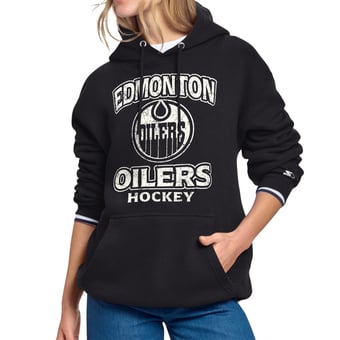 Women's Starter Black Edmonton Oilers Cookies & Cream Hoodie