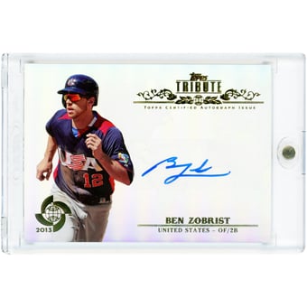 Ben Zobrist USA Baseball Autographed 2013 Topps Tribute World Baseball Classic #WTA-BZ2 Card