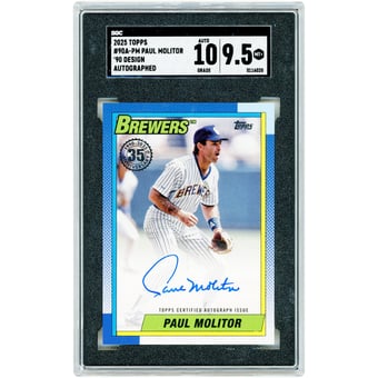 Paul Molitor Milwaukee Brewers Autographed 2025 Topps 1990 Topps Design #90A-PM SGC Authenticated 9.5/10 Card