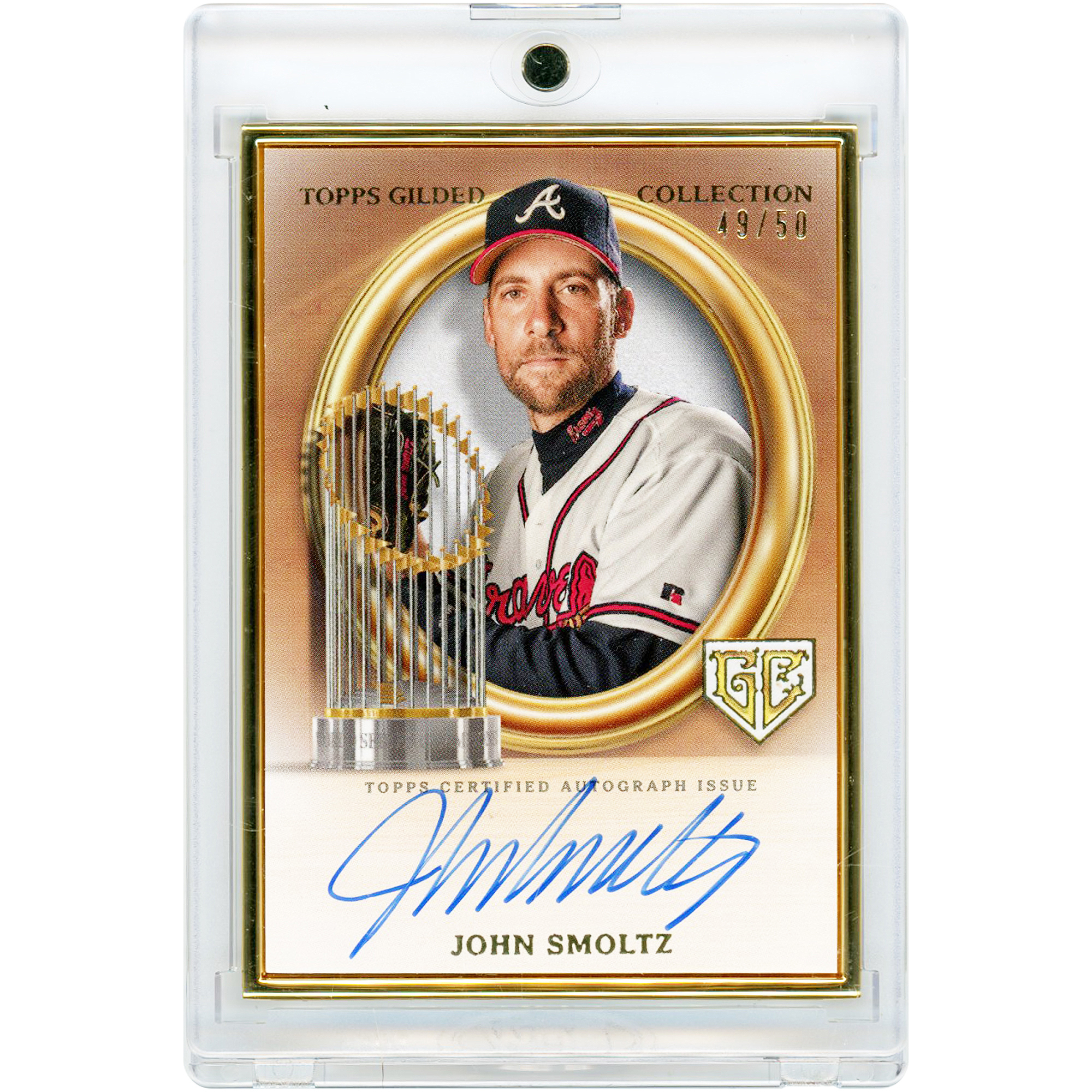 John Smoltz Atlanta Braves Autographed 2024 Topps Gilded Collection Gilded Champions Gold Frame #GCH-JS #49/50 Card