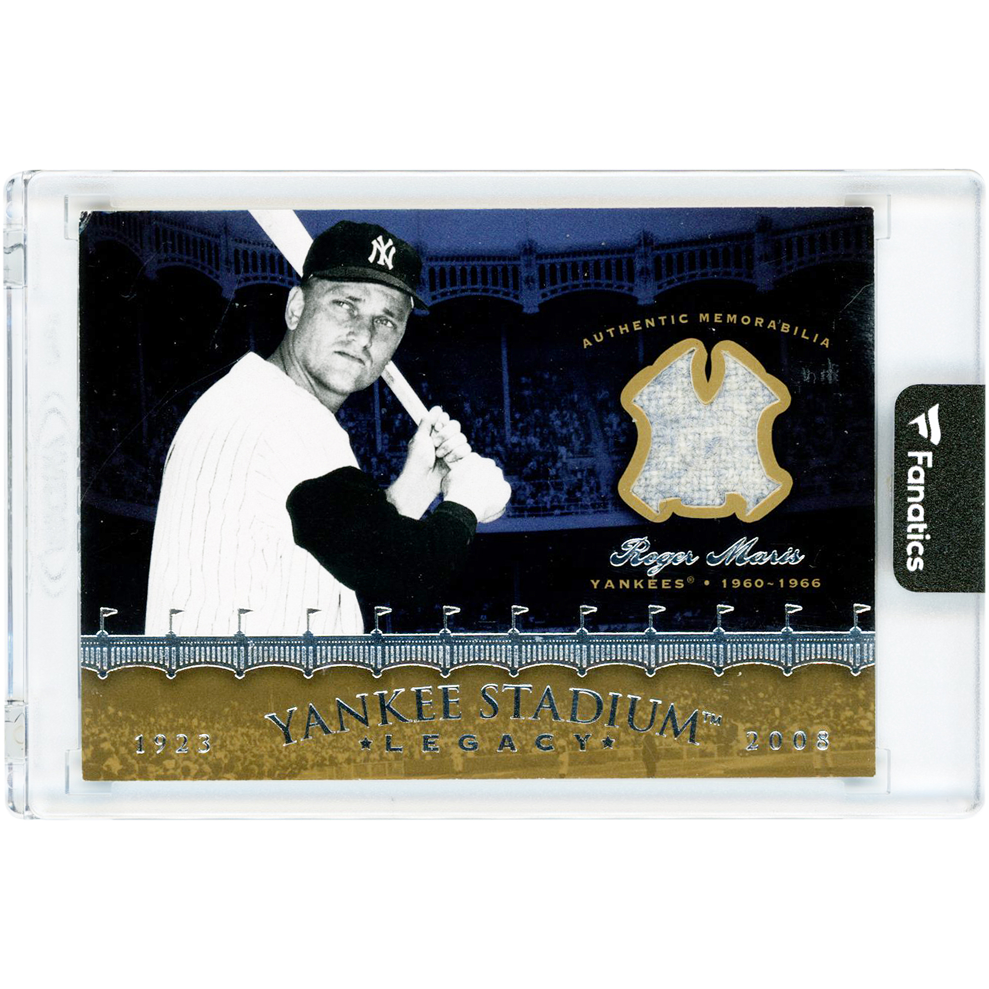 Roger Maris New York Yankees 2008 Upper Deck Yankees Stadium Legacy Game Used Jersey Relic #YSM-RM Card. rookie card picture