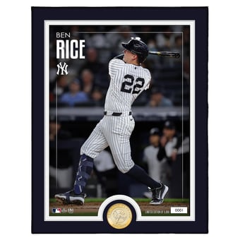 "Highland Mint Ben Rice New York Yankees Limited Edition 13"" x 16"" Bronze Coin Photo Mint"