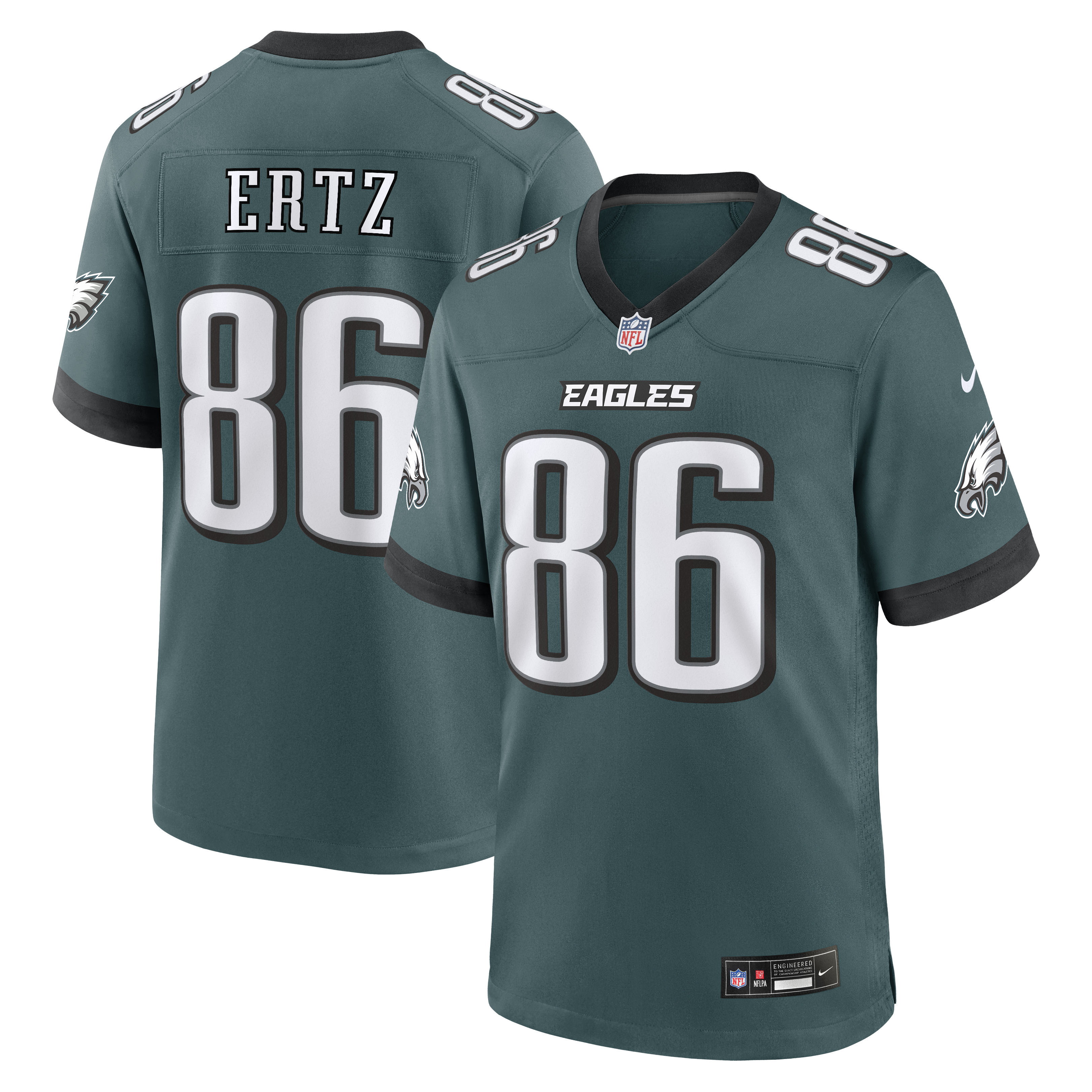 Men's Nike Zach Ertz Midnight Green Philadelphia Eagles Team Game Jersey