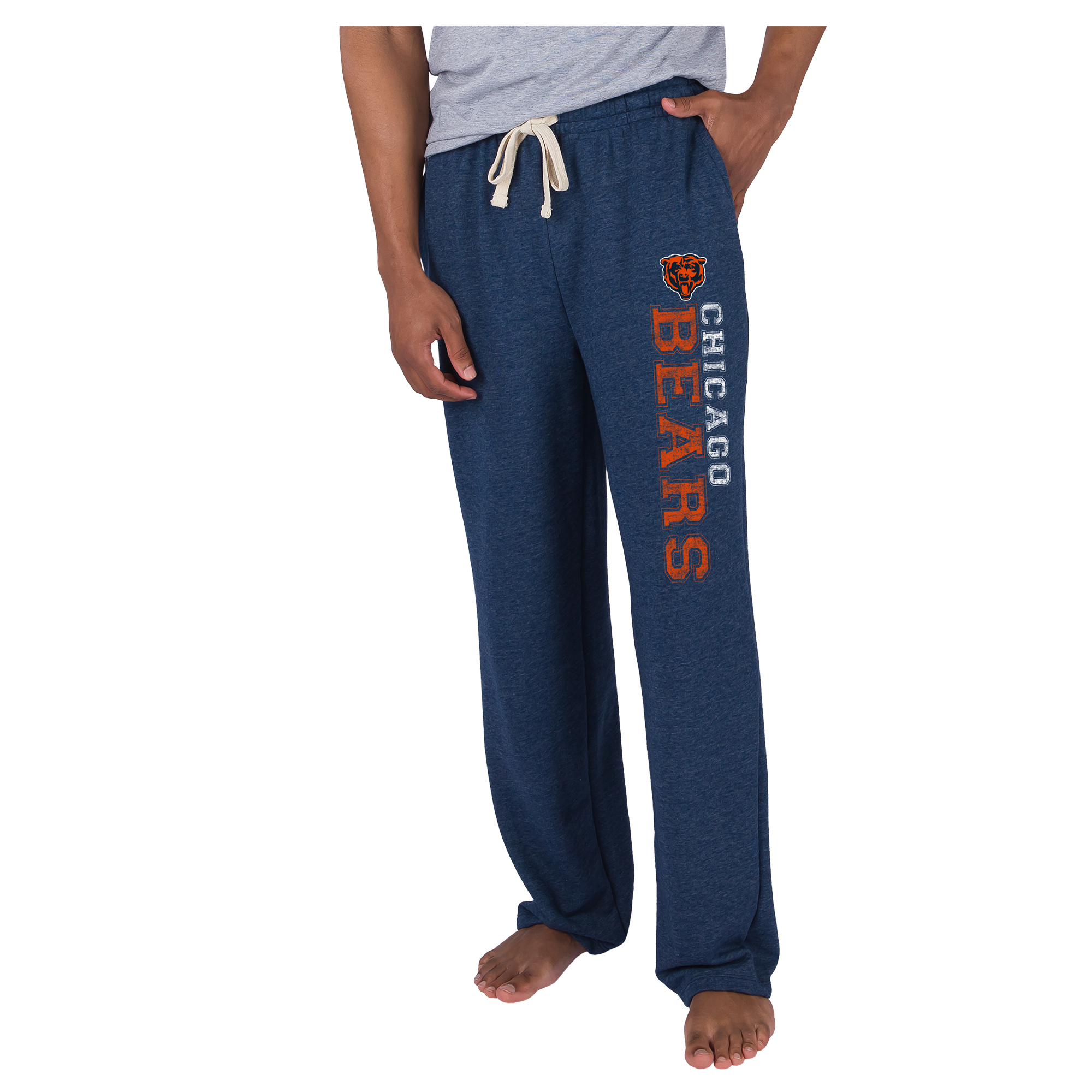 Men's Concepts Sport  Navy Chicago Bears Mainstream French Terry Tri-Blend Sweatpants