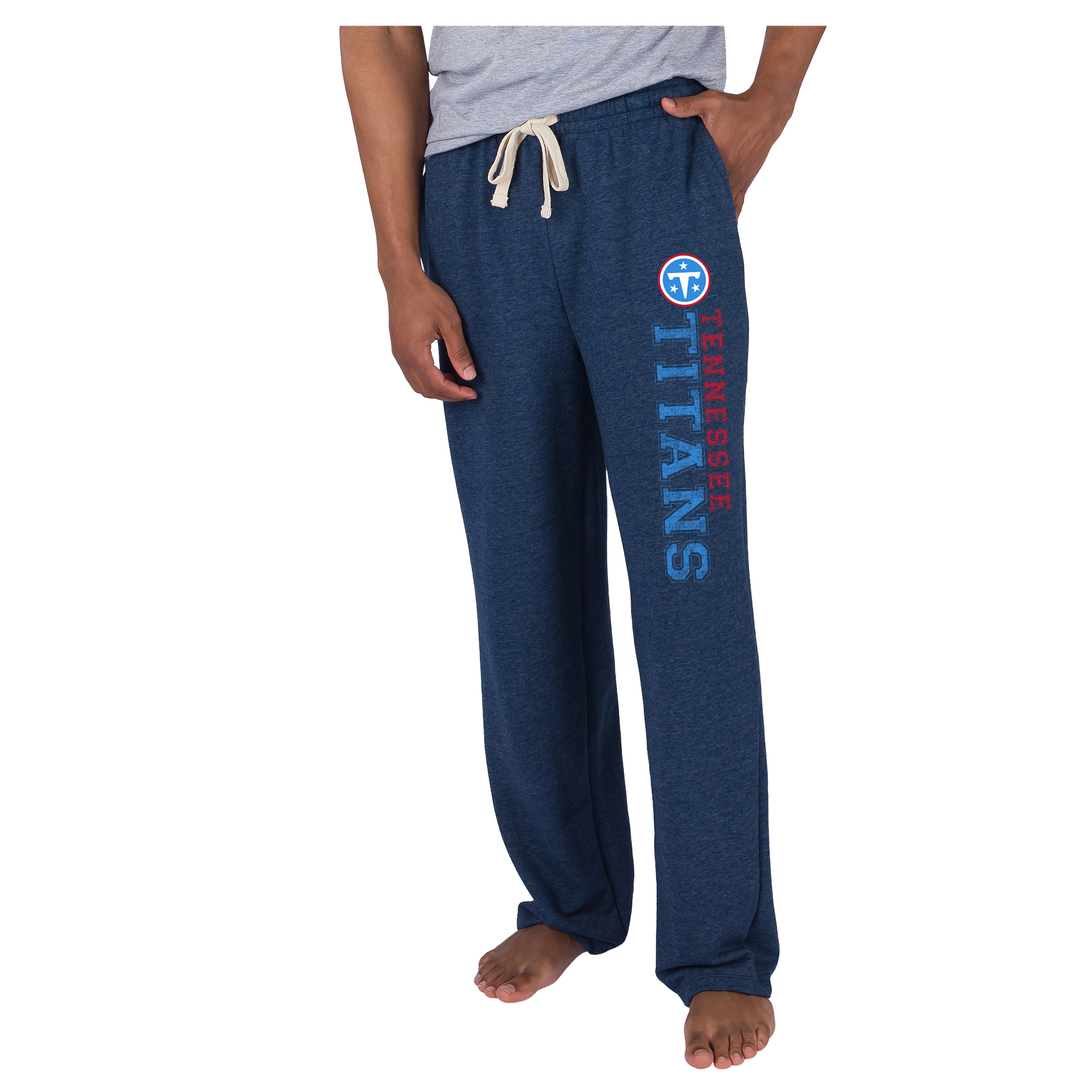 Men's Concepts Sport  Navy Tennessee Titans Mainstream French Terry Tri-Blend Sweatpants