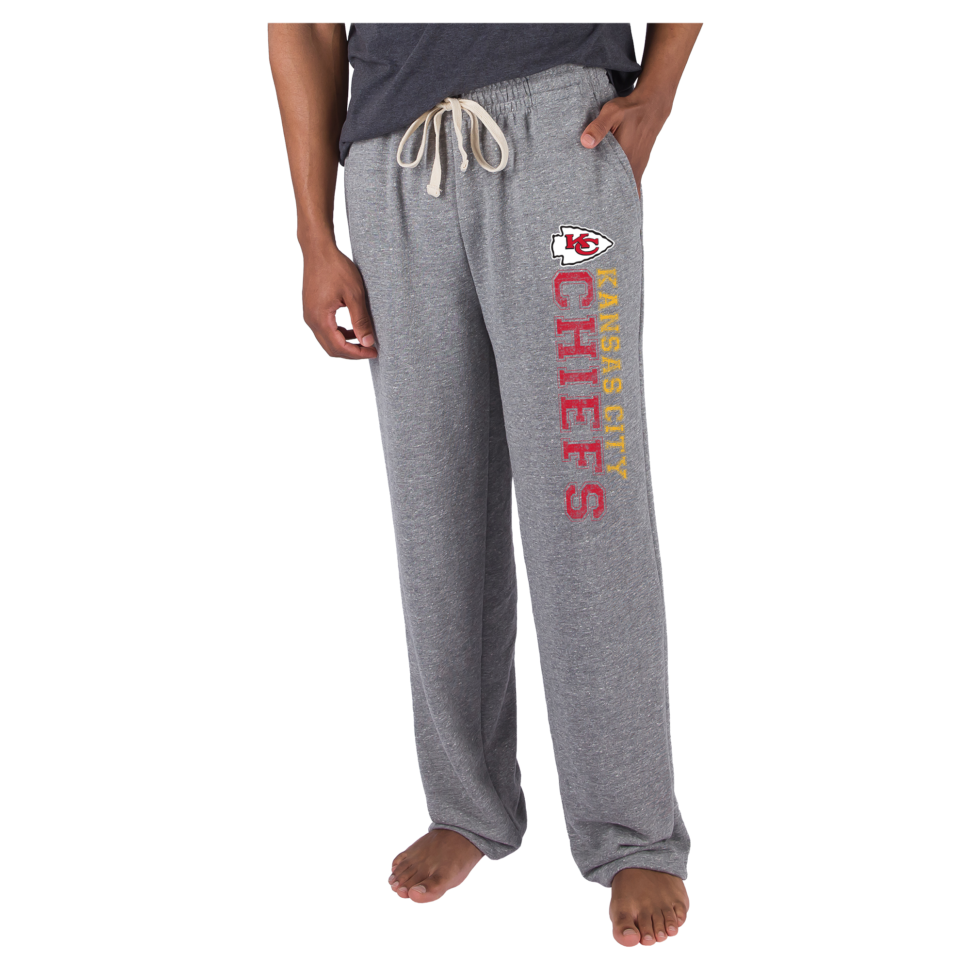 Men's Concepts Sport  Gray Kansas City Chiefs Mainstream French Terry Tri-Blend Sweatpants