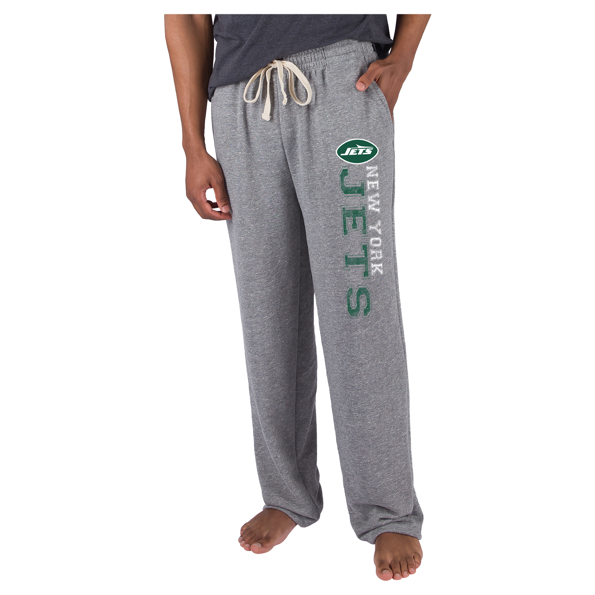 Men's Concepts Sport Gray New York Jets Mainstream French Terry Tri-Blend Sweatpants