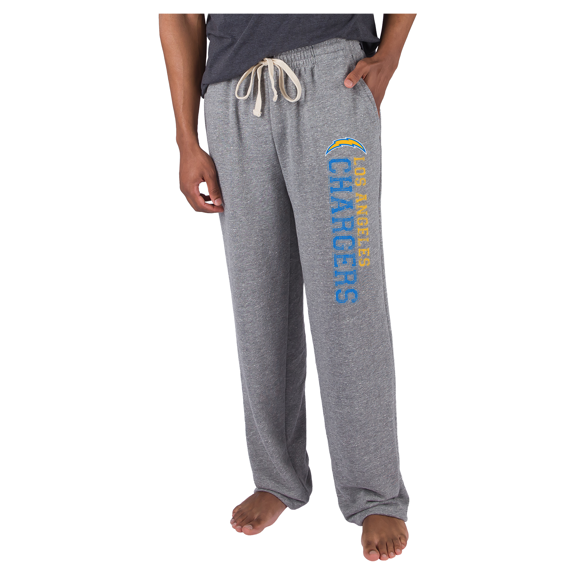 Men's Concepts Sport Gray Los Angeles Chargers Mainstream French Terry Tri-Blend Sweatpants