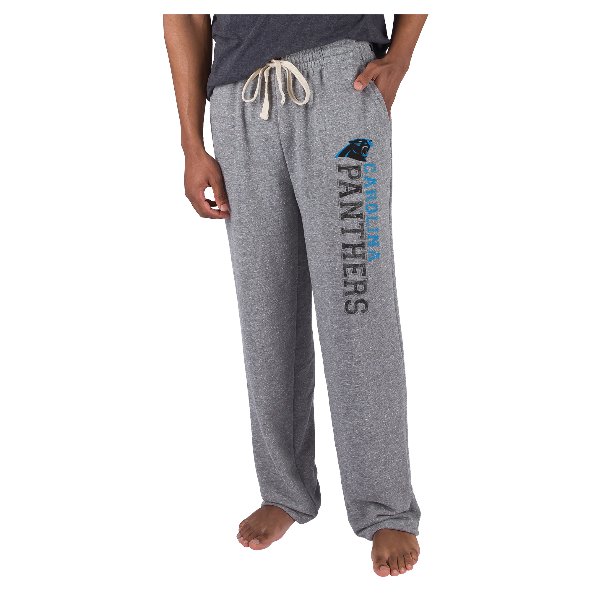 Men's Concepts Sport Gray Carolina Panthers Mainstream French Terry Tri-Blend Sweatpants