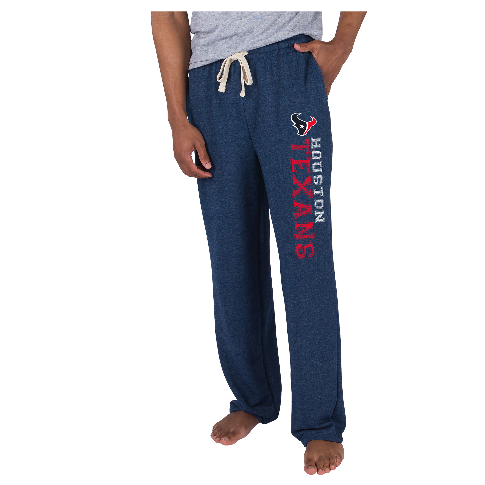 Men's Concepts Sport  Navy Houston Texans Mainstream French Terry Tri-Blend Sweatpants