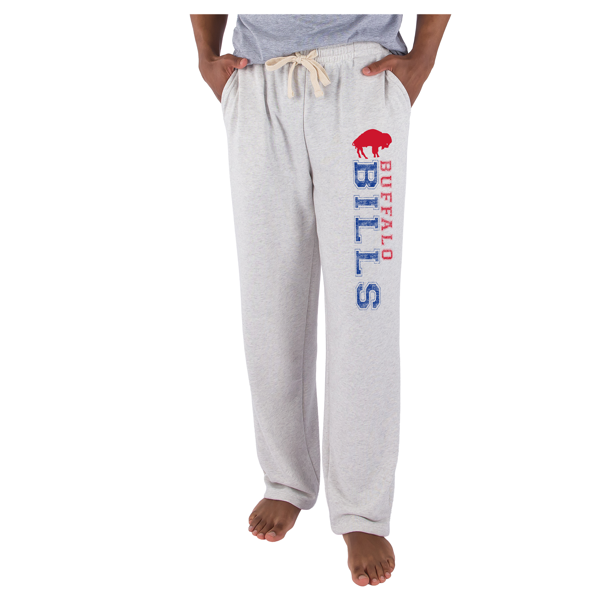 Men's Concepts Sport  Oatmeal Buffalo Bills Mainstream French Terry Tri-Blend Sweatpants