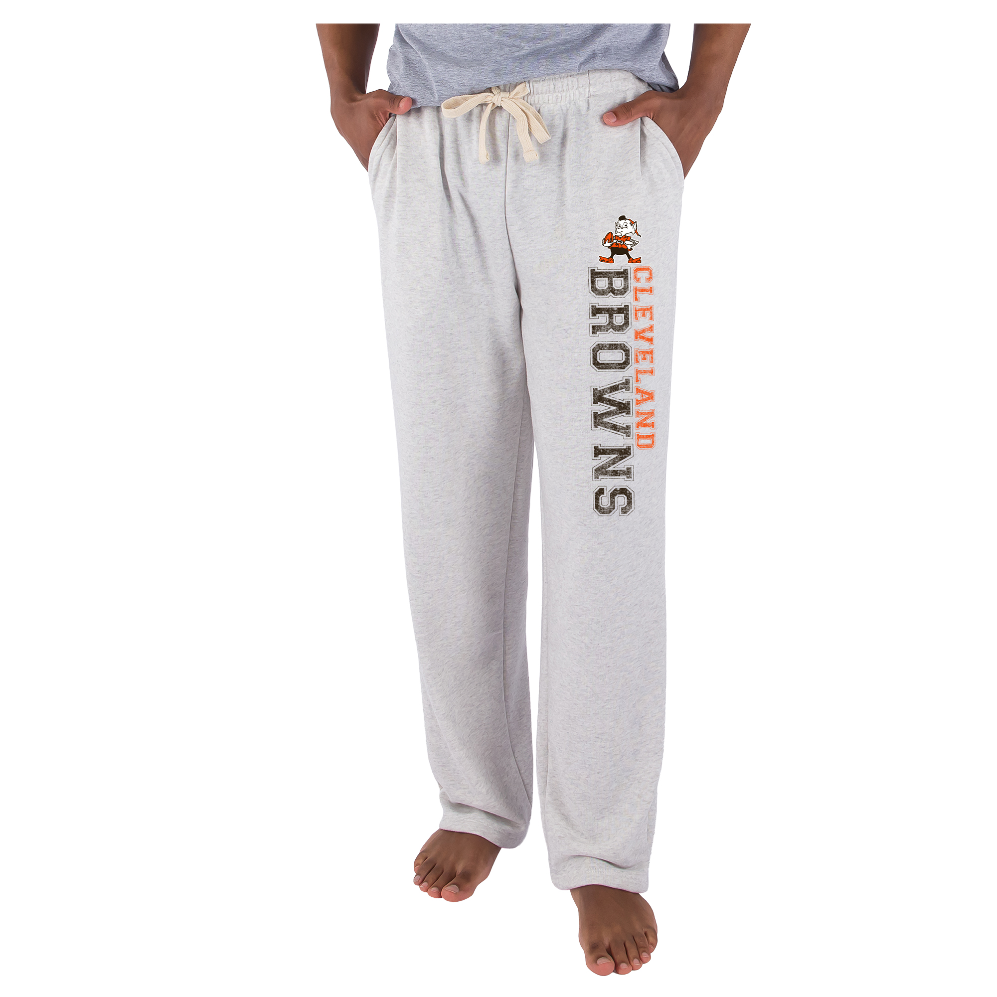Men's Concepts Sport  Oatmeal Cleveland Browns Mainstream French Terry Tri-Blend Sweatpants