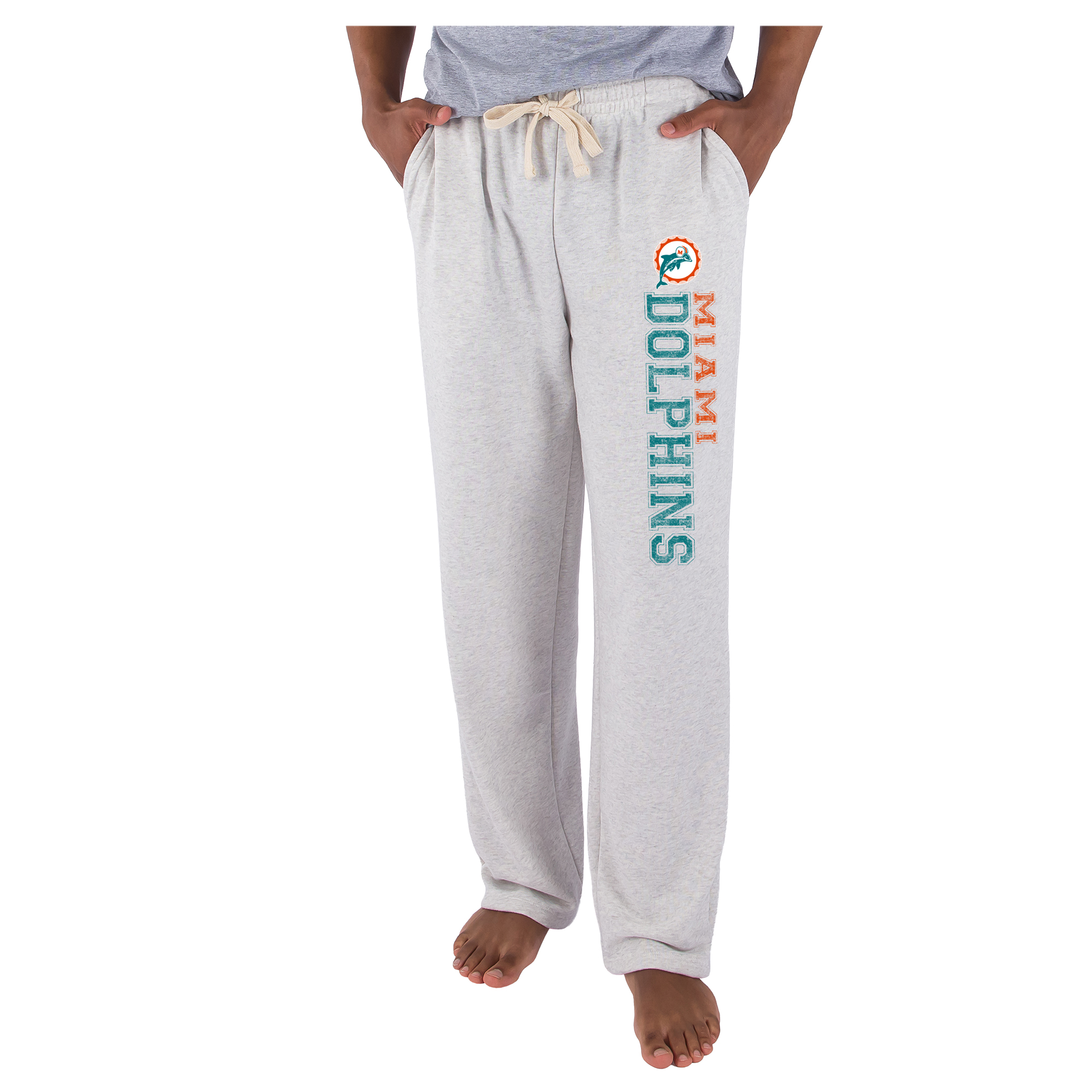 Men's Concepts Sport  Oatmeal Miami Dolphins Mainstream French Terry Tri-Blend Sweatpants