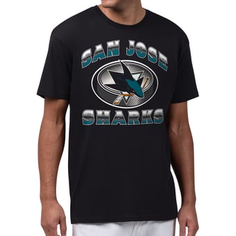 Men's Starter  Black San Jose Sharks Face Off T-Shirt