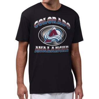 Men's Starter  Black Colorado Avalanche Face Off T-Shirt